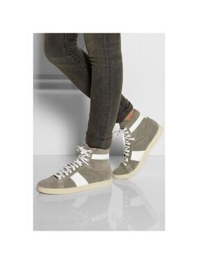 Saint Laurent Suede and Leather High-Top Sneakers